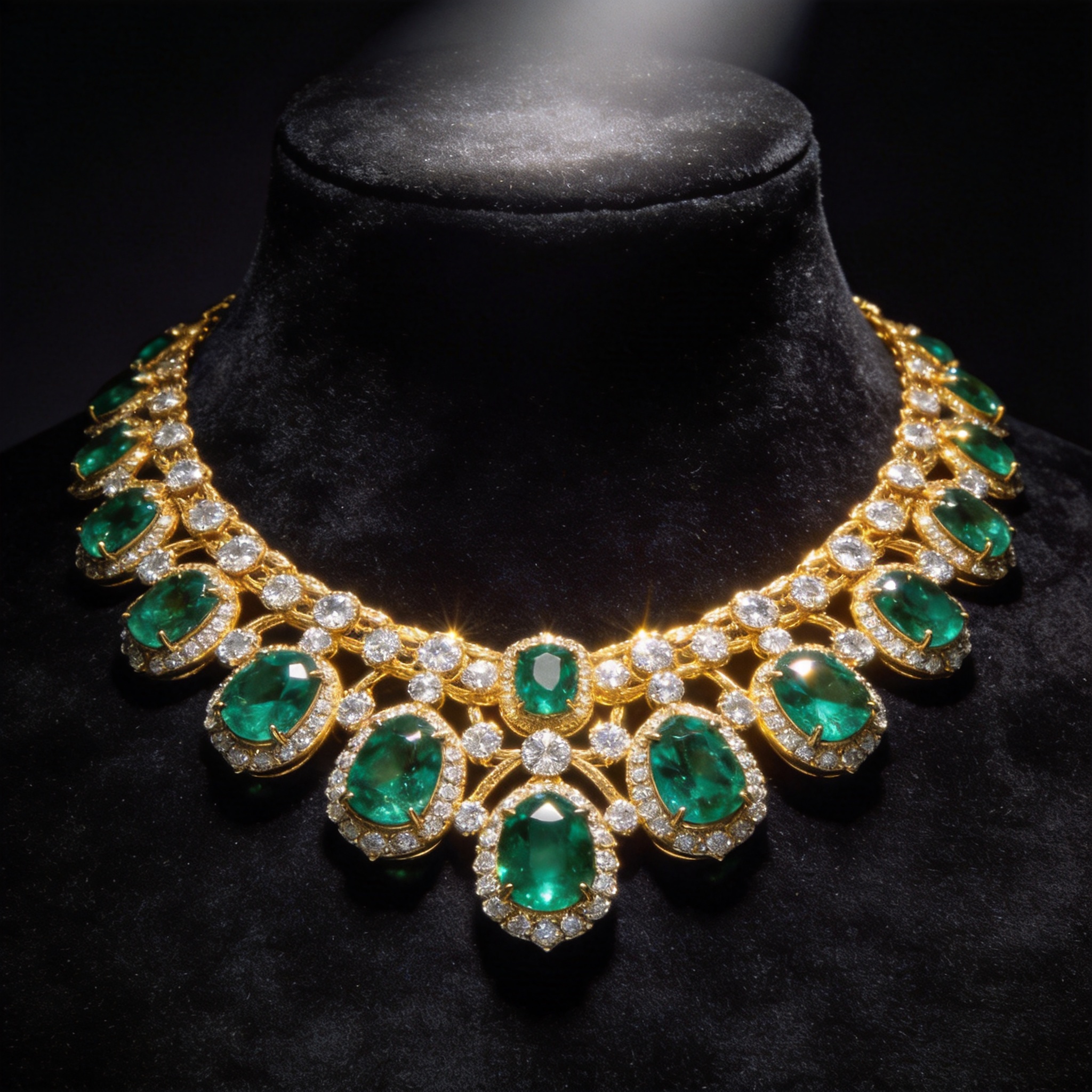 Émeraude Royale emerald and diamond necklace in yellow gold